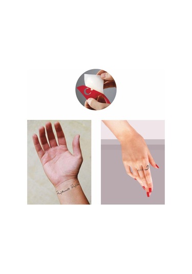 Arapça Harf Set Geçici Dövme Kına Şablonu