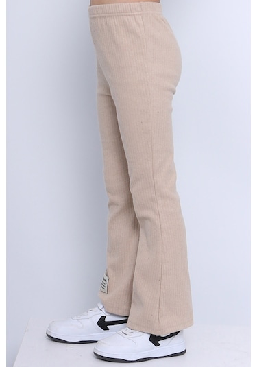 Kız Çocuk Triko Tayt İspanyol Paça D2 Bej