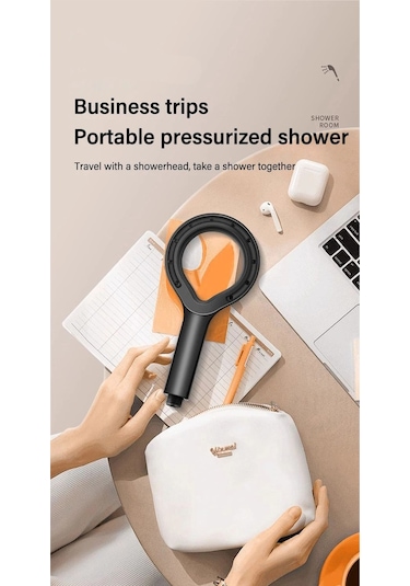 Kustar Super Sonic Su Tasarruflu Siyah Turbo Jet Banyo Duş Başlığı El Duşu Siyah