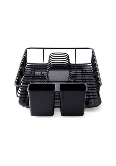 Magic Objects Tezgah Üstü Bulaşıklık, Tek Katlı Bulaşık Kurutma Sepeti, Tabaklık Bulaşık Kurutmalık Siyah