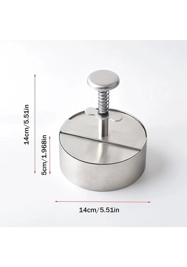 Maiyame 304 Paslanmaz Çelik Ev Kullanıma Manüel Hamburger Presi Dairesel Pastırma Kalıbı 140mm Çok Renkli