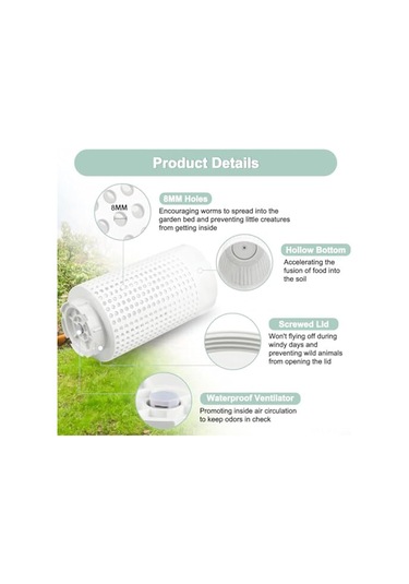 Gajeena Dayanıklı Pvc Solucan Kompostu - Kapaklı Ve Hava Sirkülasyonlu, Bahçe Atıklarını Gübreye Dönüştürür