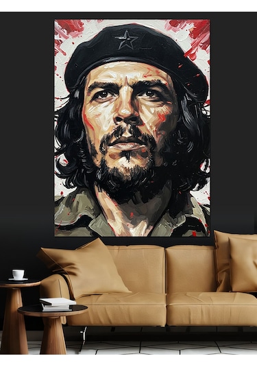 Che Guevara Portre Sanat Dekoratif Kanvas - Mdf Ahşap Tablo
