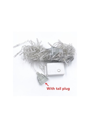 Alkese USB Uçlu 3M Yılbaşı LED Dize Işık Saçak Şeklinde Perde Led Gün Işığı