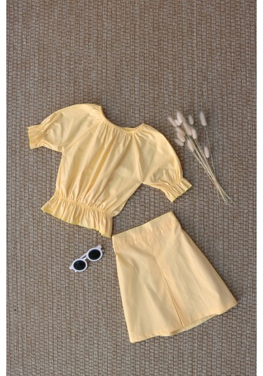 Parla Kids Kız Çocuk Alina Madonna Sarı Etek Bluz Takım Sarı