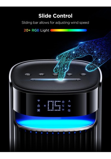42 Inç Sessiz Akıllı Kule Vantilatör, 12 Hız, Wifi, Alexa, Uzaktan Kumanda