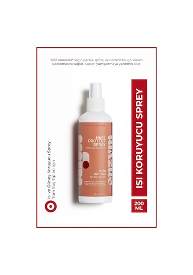Enzym Cosmetics Isı Ve Güneş Koruyucu Etkili Saç Spreyi 200 ML