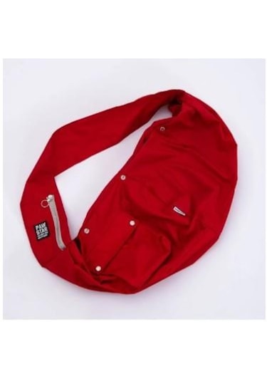 Pawstar Kırmızı Crossbody Küçük Irk Köpek Çapraz Taşıma Çantası