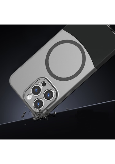 Biriva Home İphone 15 Pro Kılıf M-safe Şarj Özellikli Mıknatıslı Duble Kapak - Siyah Siyah