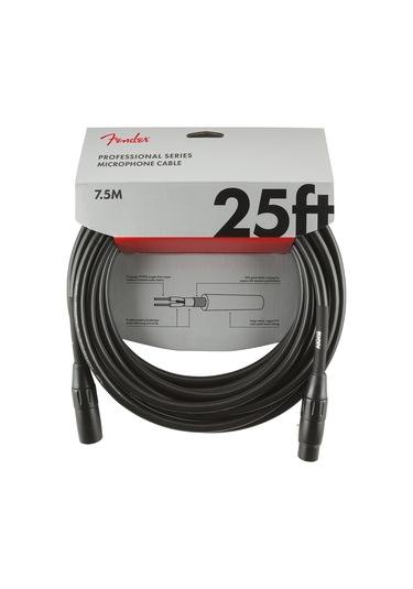 Fender Professional Series Microphone Cable 7.5 Metre - Black Mik