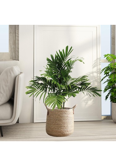 Suntek Dokuma Bitki Sepeti Çamaşır Torbası Dekorasyon M