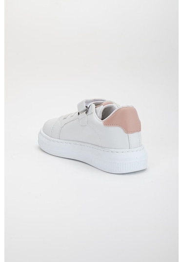 Kız Çocuk Spor Ayakkabı Pudra Cırtlı Yıldız Model Dikişli Taban-3607 Pudra