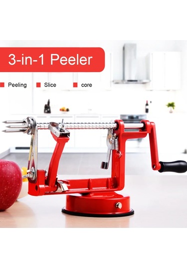 Myinkai 1 Adet 3 İn 1 El-krank Kırpma Meyve Patates Elma Soyucu Koyu Kırmızı