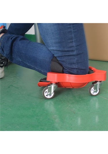 Monyee Siyah Tekli Seramikçiler İçin Kaydırmalı Dürtüye Dayanıklı Dizlik - Universal Tekerlekli Kolay Taşınabilir Koruyucu Yastık