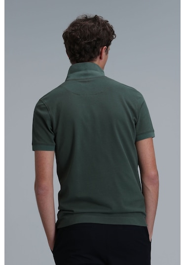 Lufian Erkek Laon Smart Polo T-shirt 111040164 Yeşil Mor