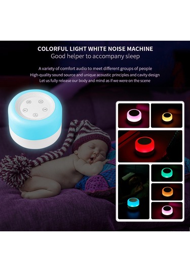 Maiyame Yetişkin Ve Bebek Uyku Asistanı: 12 Beyaz Gürültü, 7 Renkli Gece Lambası, 3 Zamanlayıcı Ayarı, Usb-c Şarjlı 2000mah Beyaz