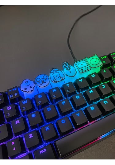 Adventure Time 6'lı Keycap Seti Rgb Uyumlu Mekanik Klavye Tuş B