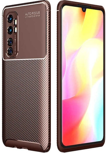 Xiaomi Mi Note 10 Lite Kılıf Zore Negro Silikon Kapak Kahverengi