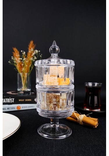 Digithome Ayaklı 2 Katlı Cam Sunumluk Kurabiyelik Ve Şekerlik Ku.mpp.002 C1-1-288