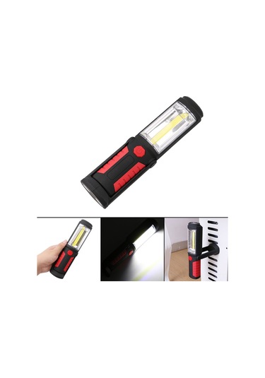 Shineyee Kırmızı Pil Tipli 3w Cob + 0.5w El Feneri, 240 Lumens, 360 Asma Kanca Ve 180 Ayarlanabilir Tabanlı Dışarıda Kullanım Led Işık Kırmızı