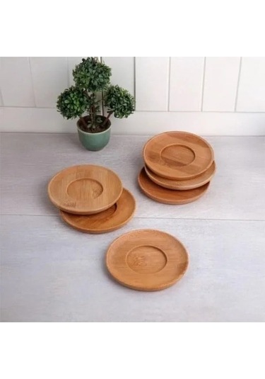 Antibakteriyel Bambu Çay Tabağı - 6'lı Set 1