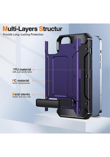 İphone Uyumlu 12 İçin Cep Telefonu Kılıfları Mat Tutucu Telefon Kılıfı Mor