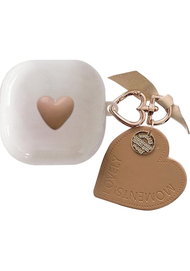 Samsung Galaxy Buds 2 - Buds Pro - Buds 2 Pro Uyumlu Kalpli Kılıf Bej