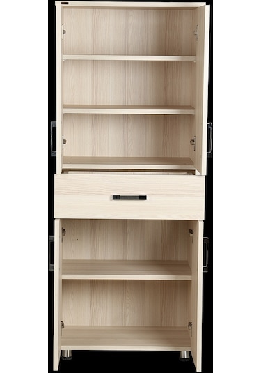 Çok Amaçlı Dolap Hard Parlak Somon Suntalem 4raf 1çekmece Kutu Sevk 150 El Yapım Açık Kahverengi