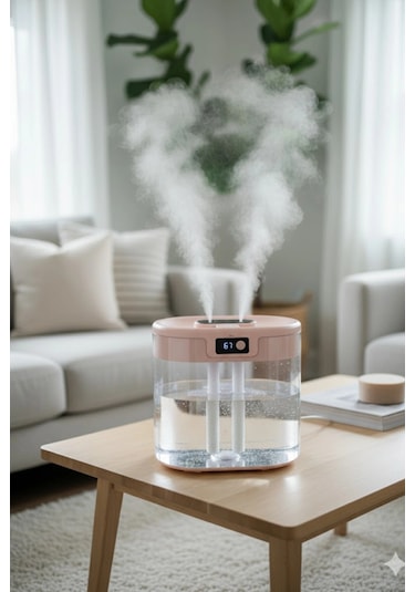 Blic Bhw-13 Pembe Digital Çift Sprey Hava Nemlendirici 1.5 Litre Kapasiteli, Ultrasonik Soğuk Buhar