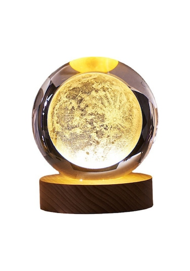 Xindoker Satürn 3d Lazer İç Gravürlü Kristal Top 6cm + Beyaz Taban, Sıcak Işık, Öğrenci Mezuniyet Hediyesi, Dekoratif Gece Lambası Gösterildiği Gibi