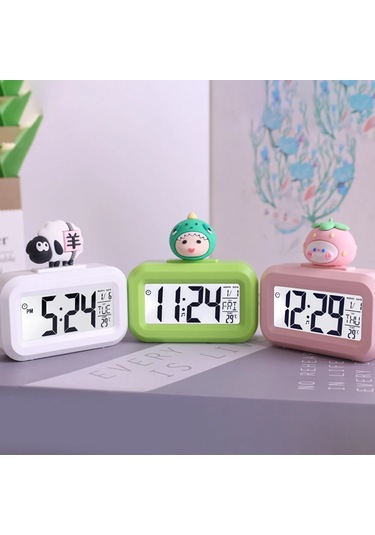 Led Çalar Saat Akülü Karikatür Müzik Saat Zaman Yönetimi