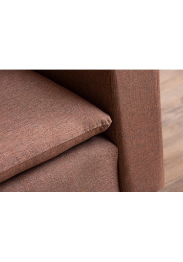 Lungo Modüler Mini Köşe Koltuk Takımı L Koltuk - Açık Kahve Keten Kahverengi