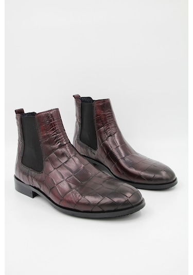 Luciano Bellini Bj3001 Reptil Erkek Klasik Bot - Bordo-bordo Bordo Luciano Bellini Bj3001 Reptil Erkek Klasik Bot - Bordo-bordo Bordo