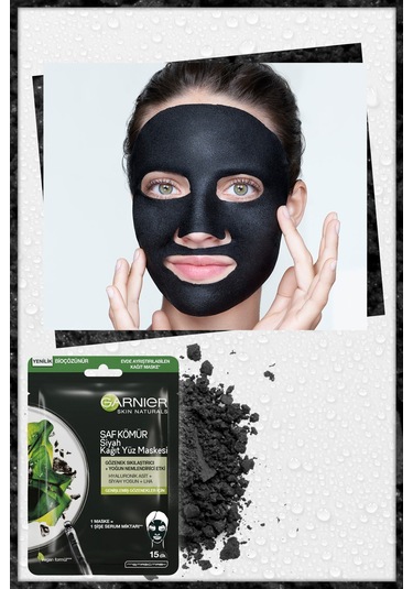 Garnier Skin Naturals Kömürlü Kağıt Yüz Maskesi Siyah Yosun - 3 A