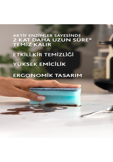 Vileda 2 Paket 3lü Pro Clean Düz Bulaşık Süngeri Vld0000000461