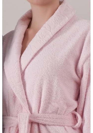 Cotton Box Jakarlı Aile Bornoz Seti Camilla Pembe-Indigo Pembe