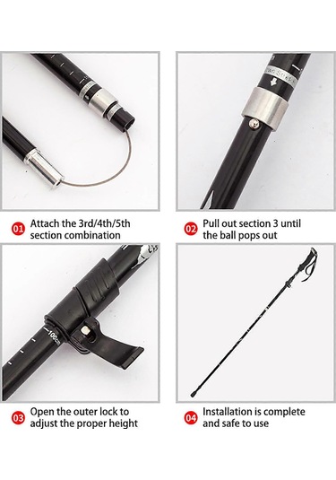 Yürüyüş Bastonları Kadın Erkek Hafif Unisex Aksesuarlarla Birlikte Yürüyüş Bastonları, 2 Adet, Kırmızı Çok Renkli