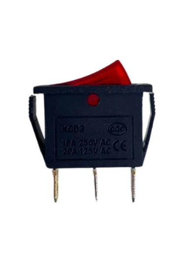 Tekli Dar Işıklı On-off Anahtar 3 Pin Switch 10 Adet