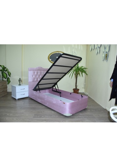 Bengimobilya Baza-Başlık Tay Tüy Pembe Silinir Model Kapitone Deri Başlık Meta