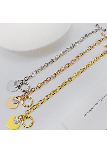 Gümüş Opk Moda Aşk Paslanmaz Çelik Bileklik Kız