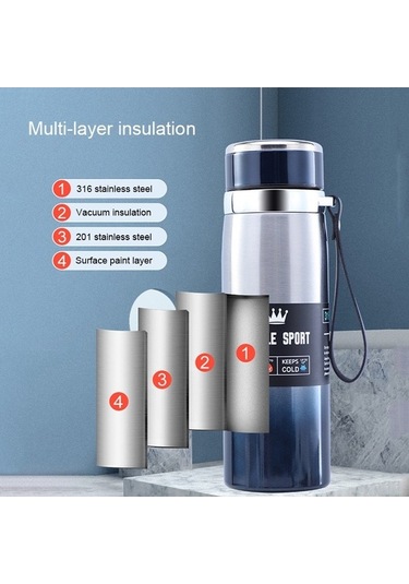 Novahub 955 316 Paslanmaz Çelik Vakumlu Bardaklar, 1000 Ml Kapasite Yeşil