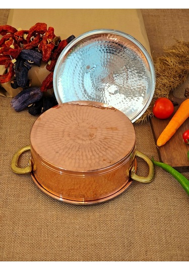 Modabakır Pilav Tenceresi Bakır 20 Cm 2500 Ml Model:55 Metalik