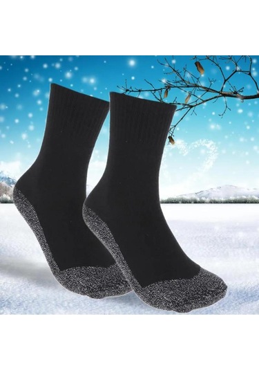 Yeni 1 Çift 35 Derece Termal Çorap Aluminize Elyaflar Supersoft Benzersiz Ultimate Konfor Çorap Siyah