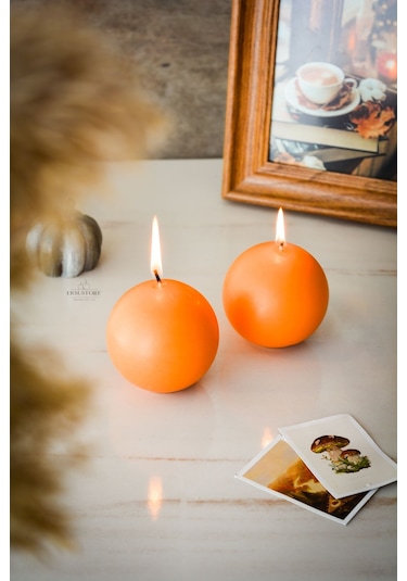 2 Adet Kokulu Yuvarlak Soya Wax Küre Daire Yuvarlak Ev Dekorasyon 001