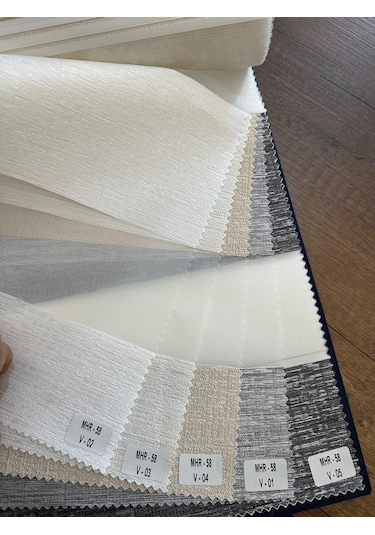 Perdecizade Enxboy Siyah Jakar Bambu Zebra Stor Perde-mutfak-salon-ofis Perde Beyaz