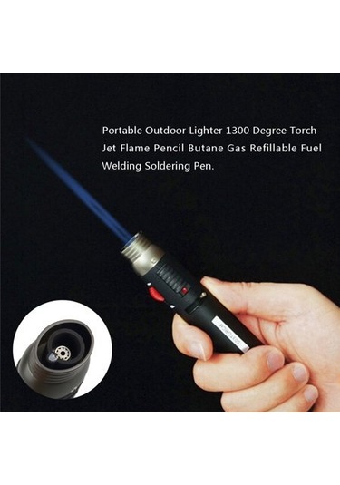 Ximistore9 Dış Mekan İçin Taşınabilir Çakmak, 1300 C Ateş Regülasyonu, Elle Serbest Tutma Özelliği, Benzin Olmadan Teslimat Siyah