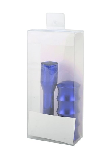 Sones Universal Araç Bükülmüş Desenli Dişli Kafası Vites Topuzu Mavi