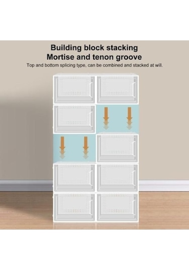 Novahub Şeffaf 3 Adet Ayakkabı Saklama Kutusu, Havalandırma Deliği, İstiflenebilir, Plastik, Modern Tasarım Şeffaf
