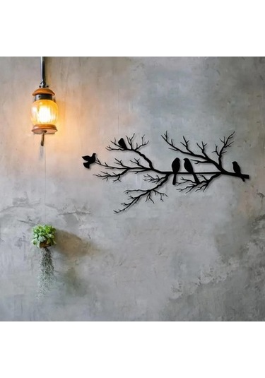 Lijinxu Metal Kuşlar Duvar Sanatı Daldaki Dekoru Yatak Odası 40cmx19.85cm
