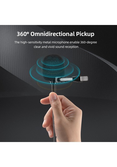 Maiyame Sjcam Spor Kamerası Kragı Mikrofonu - Sj20/c200pro Uyumlu, Tüp Şarjlı, Tüm Yönlü, 1.5m Kablolu Siyah